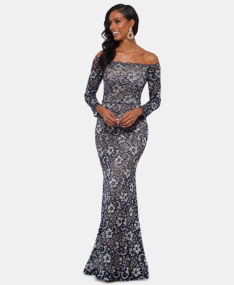 Xscape Blue Beaded Dress
